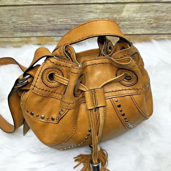 Fossil Fifty Four Molly Tan Brown Studded Bag - Picture 8 of 12